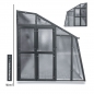 Preview: Vario Stahl Anlehngewächshaus Domus 4,5 Nörpelglas BxL:212x452cm 9,5m² Anthrazit